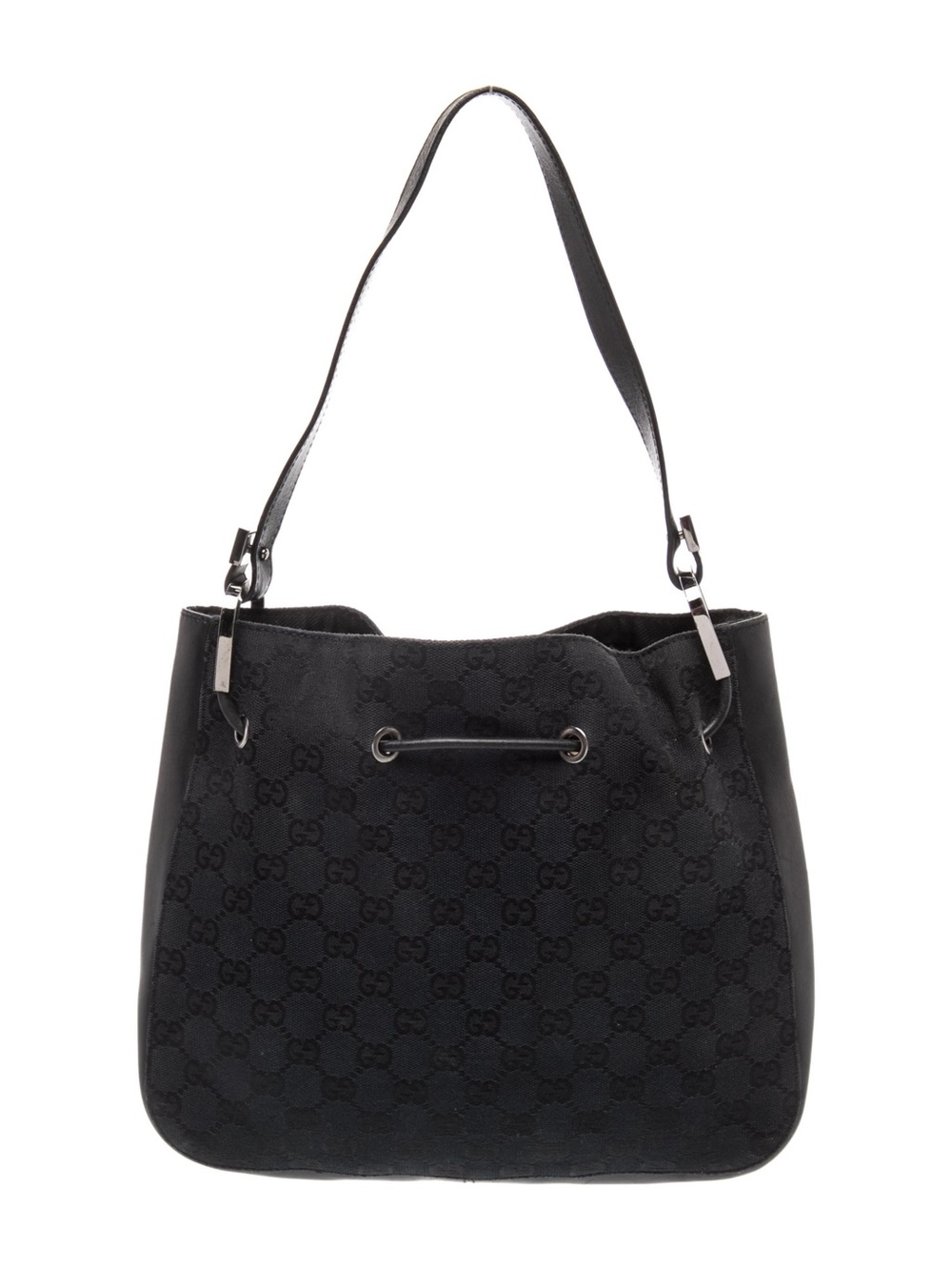Gucci Black Monogram Hobo Shoulder Bag